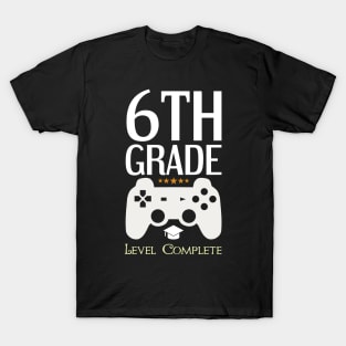 6th Grade Level Complete Video Gamer Birthday Gift T-Shirt